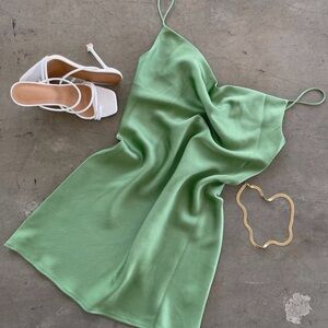 Elegant Green Slip Dress